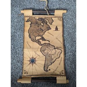 Novica Handmade Map of Latin America Leather Hanging Wall Tapestry Brown